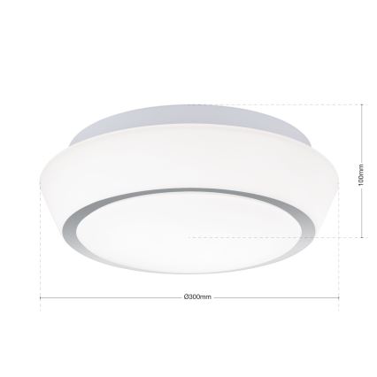 Φωτιστικό οροφής μπάνιου TENA 2xE27/60W/230V, Ø 30 cm, IP44, λευκό