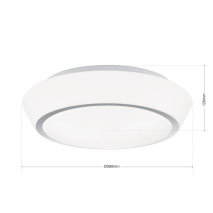Φωτιστικό οροφής μπάνιου TENA 3xE27/60W/230V Ø 38 εκ. IP44 λευκό