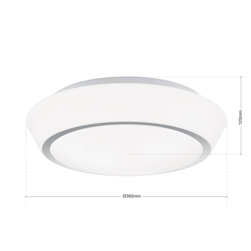 Φωτιστικό οροφής μπάνιου TENA 3xE27/60W/230V Ø 38 εκ. IP44 λευκό