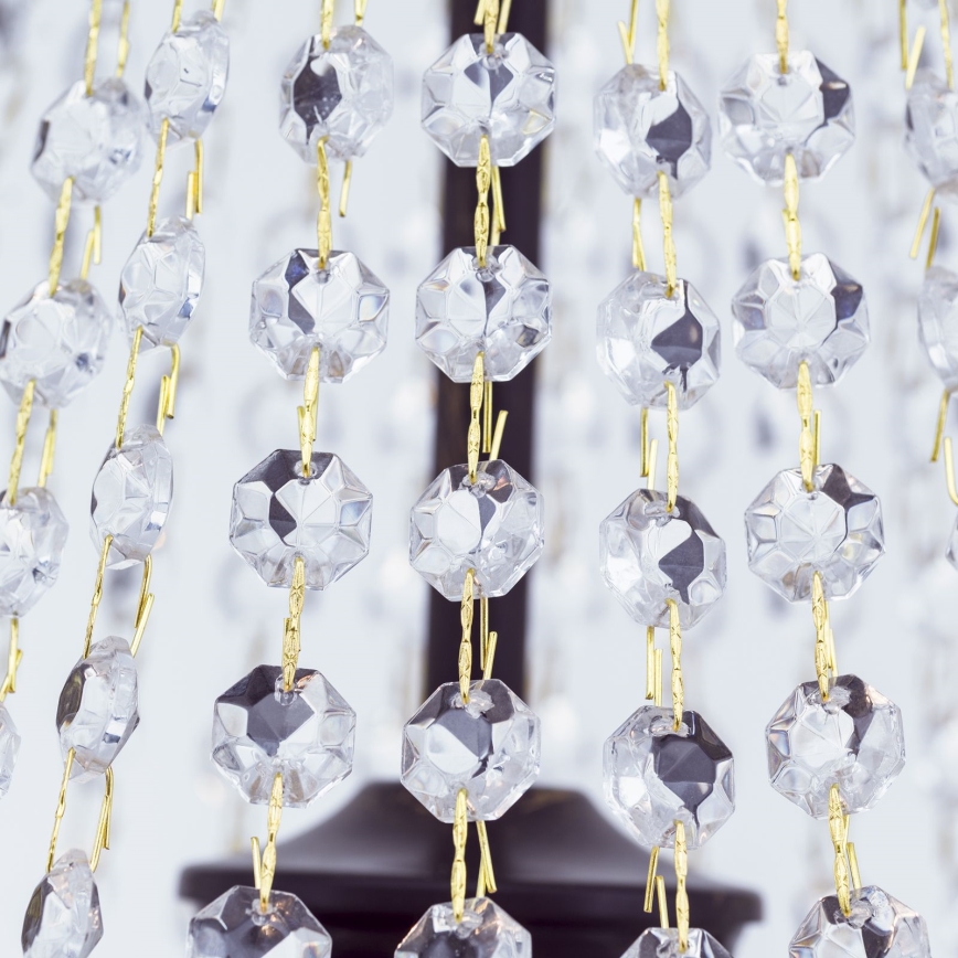 Κρυστάλλινο πολύφωτο με αλυσίδα ARILA 3xE27/60W/230V διάμετρος 40 cm καφέ/πατίνα