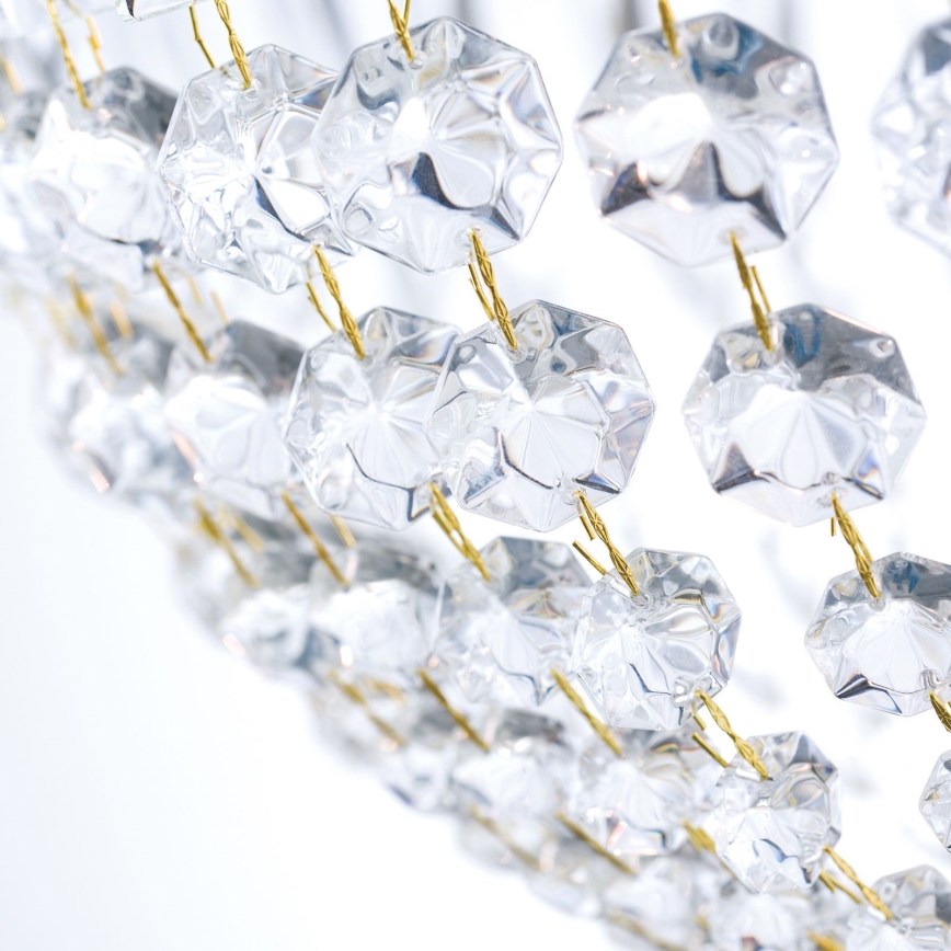 Κρυστάλλινο κρεμαστό φωτιστικό οροφής  ARILA 6xE27/60W/230V διάμετρος 60 cm καφέ/πατίνα