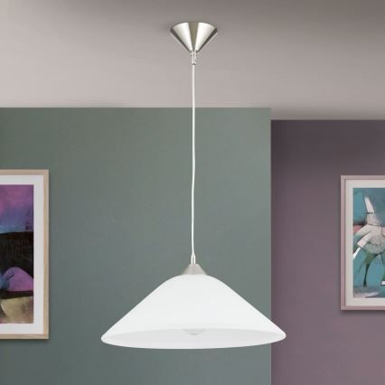 Κρεμαστό φωτιστικό οροφής GRADO 1xE27/60W/230V διάμετρος 40 cm ματ χρώμιο