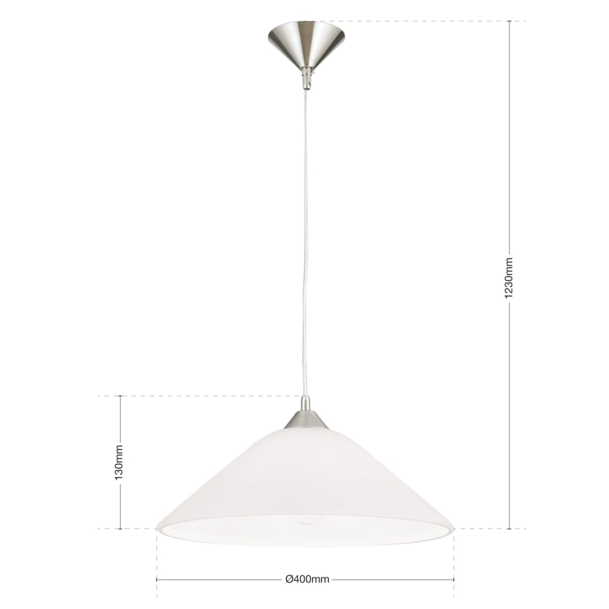 Κρεμαστό φωτιστικό οροφής GRADO 1xE27/60W/230V διάμετρος 40 cm ματ χρώμιο