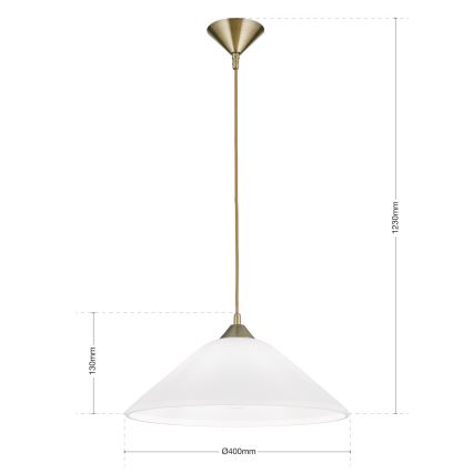 Κρεμαστό φωτιστικό οροφής GRADO 1xE27/60W/230V διάμετρος 40 cm ορείχαλκος