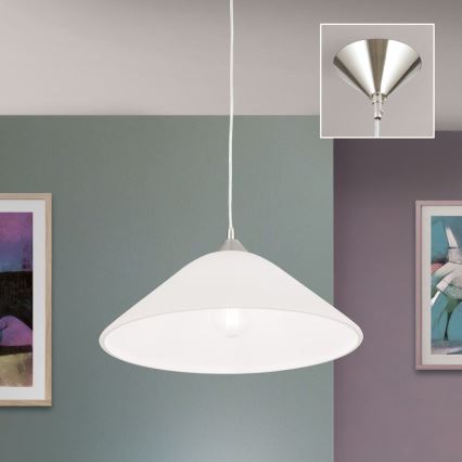Κρεμαστό φωτιστικό οροφής GRADO 1xE27/60W/230V διάμετρος 40 cm ματ χρώμιο