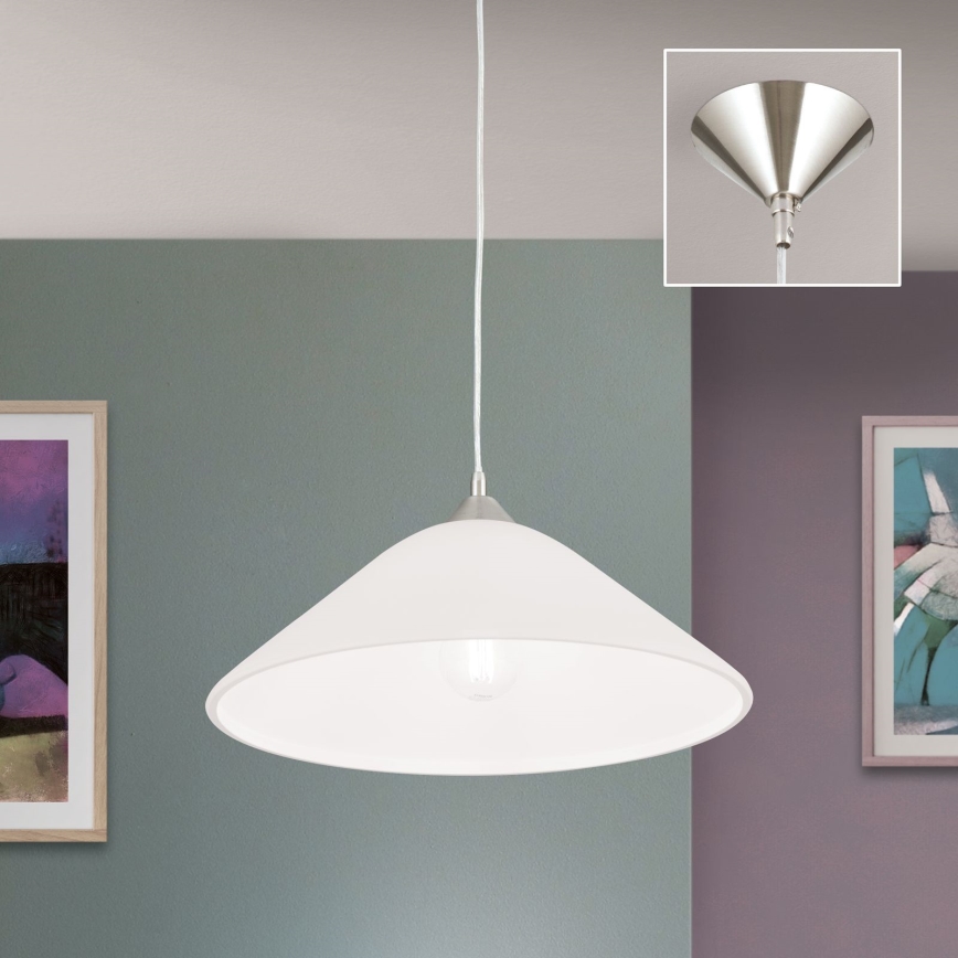 Κρεμαστό φωτιστικό οροφής GRADO 1xE27/60W/230V διάμετρος 40 cm ματ χρώμιο