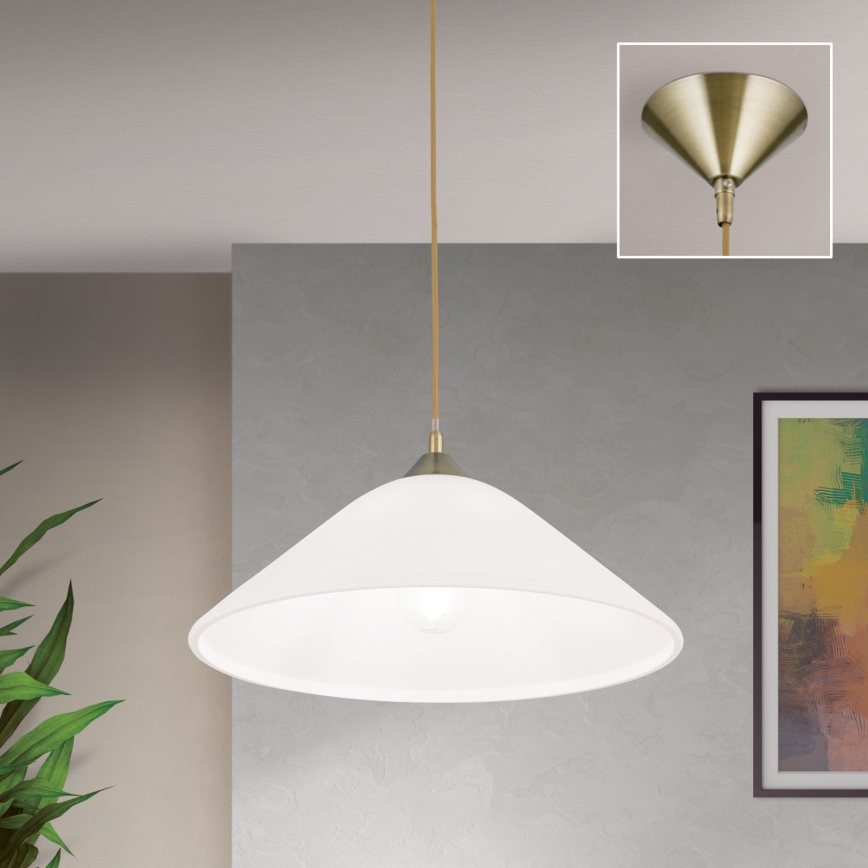 Κρεμαστό φωτιστικό οροφής GRADO 1xE27/60W/230V διάμετρος 40 cm ορείχαλκος