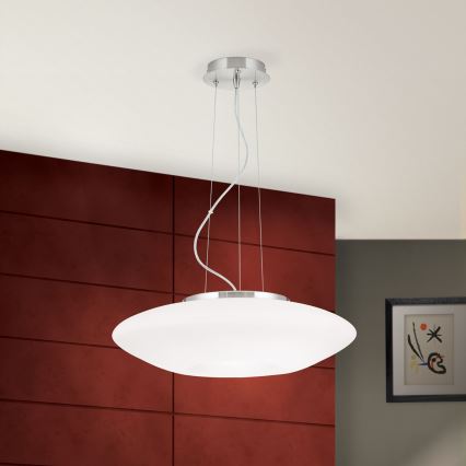 Κρεμαστό φωτιστικό οροφής BLANC 2xE27/60W/230V διάμετρος 49 cm ματ χρώμιο