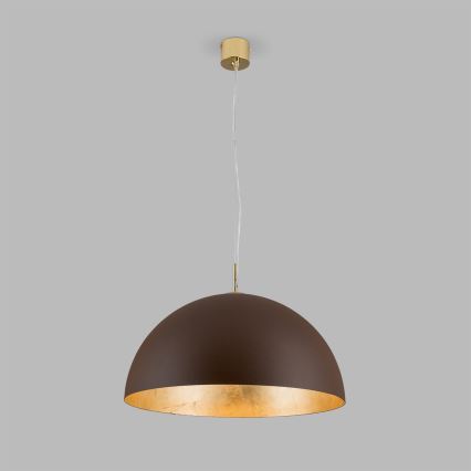 Κρεμαστό φωτιστικό οροφής ELIANO 1xE27/60W/230V διάμετρος 50 cm καφέ/χρυσό