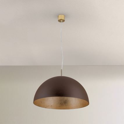 Κρεμαστό φωτιστικό οροφής ELIANO 1xE27/60W/230V διάμετρος 50 cm καφέ/χρυσό