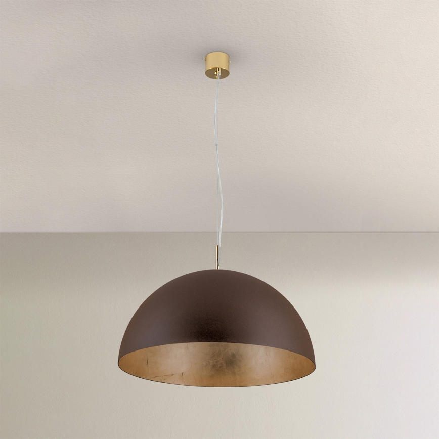 Κρεμαστό φωτιστικό οροφής ELIANO 1xE27/60W/230V διάμετρος 50 cm καφέ/χρυσό