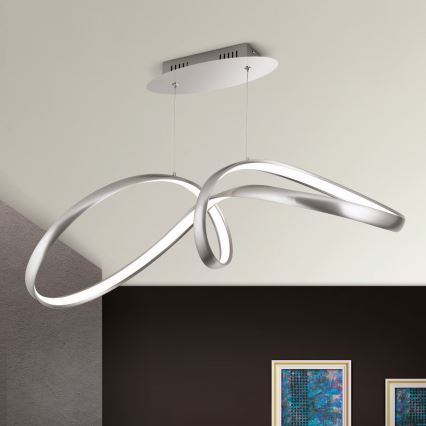 Led Dimmable κρεμαστό φωτιστικό οροφής CIRCUS LED/36W/230V ασημί