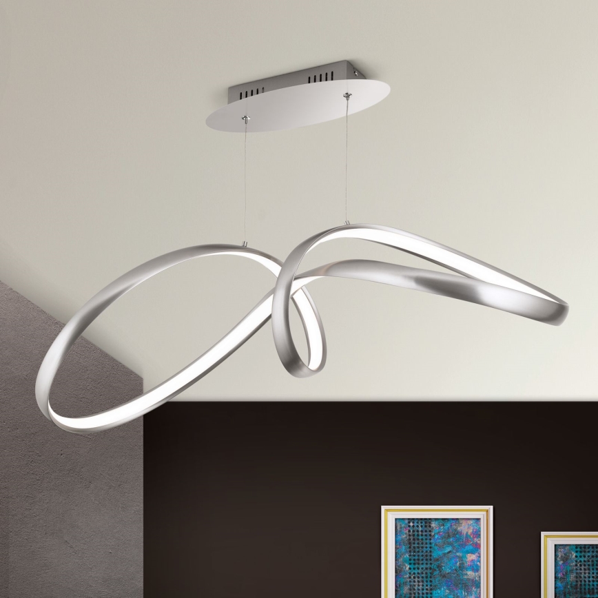 Led Dimmable κρεμαστό φωτιστικό οροφής CIRCUS LED/36W/230V ασημί
