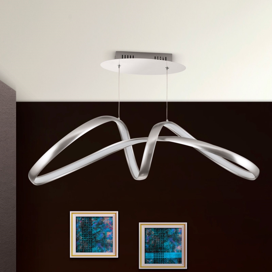 Led Dimmable κρεμαστό φωτιστικό οροφής CIRCUS LED/36W/230V ασημί