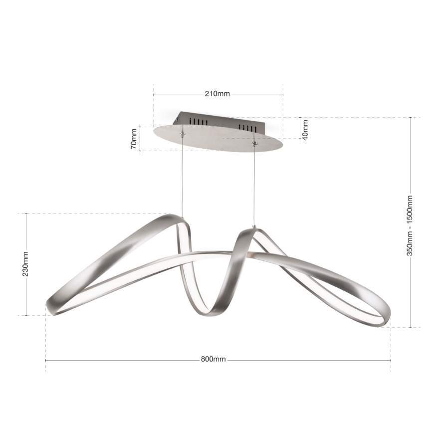 Led Dimmable κρεμαστό φωτιστικό οροφής CIRCUS LED/36W/230V ασημί