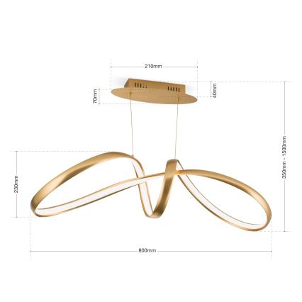 Led Dimmable κρεμαστό φωτιστικό οροφής CIRCUS LED/36W/230V χρυσό