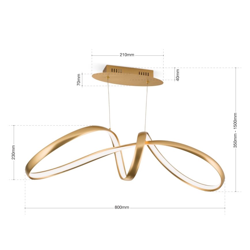 Led Dimmable κρεμαστό φωτιστικό οροφής CIRCUS LED/36W/230V χρυσό
