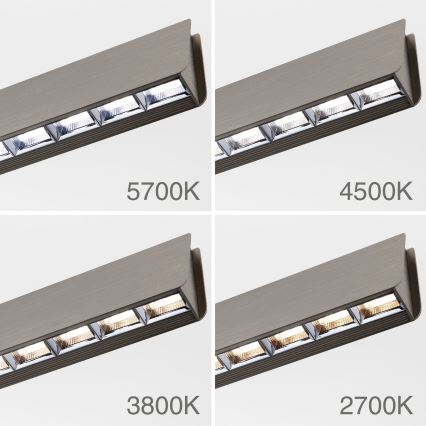 LED Ρυθμιζόμενο φωτιστικό οροφής με καλώδιο TARA LED/44W/230V 2700/3800/4500/5700K ματ χρώμιο