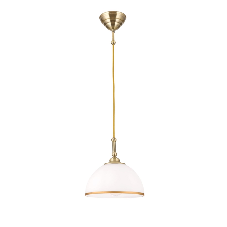Κρεμαστό φωτιστικό οροφής OLD LAMP 1xE27/40W/230V λευκό/ορείχαλκος