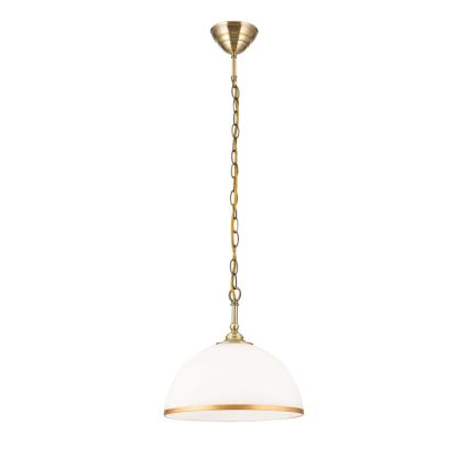 Κρεμαστό φωτιστικό οροφής OLD LAMP 1xE27/40W/230V διάμετρος 30 cm λευκό/ορείχαλκος