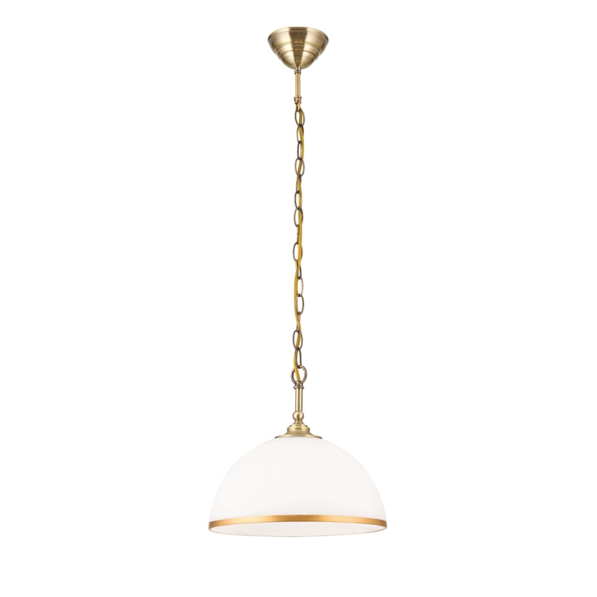 Κρεμαστό φωτιστικό οροφής OLD LAMP 1xE27/40W/230V διάμετρος 30 cm λευκό/ορείχαλκος
