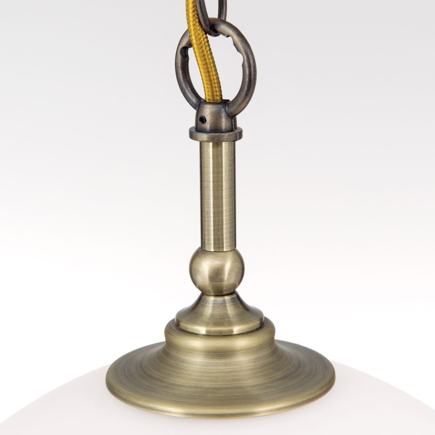 Κρεμαστό φωτιστικό οροφής OLD LAMP 1xE27/40W/230V διάμετρος 30 cm λευκό/ορείχαλκος