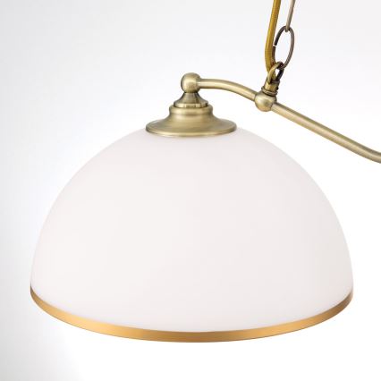 Κρεμαστό φωτιστικό οροφής OLD LAMP 2xE27/40W/230V λευκό/ορείχαλκος