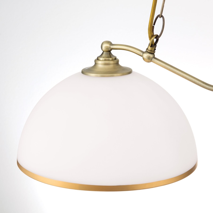 Κρεμαστό φωτιστικό οροφής OLD LAMP 2xE27/40W/230V λευκό/ορείχαλκος
