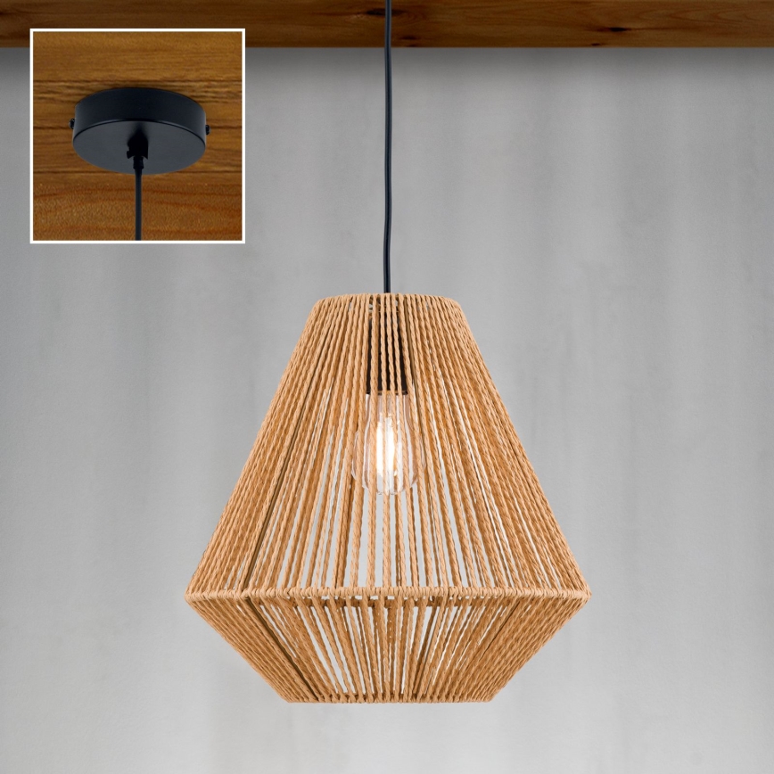 Κρεμαστό φωτιστικό οροφής JUNGLE 1xE27/40W/230V διάμετρος 31 cm hemp