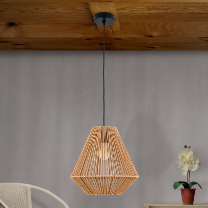 Κρεμαστό φωτιστικό οροφής JUNGLE 1xE27/40W/230V διάμετρος 31 cm hemp