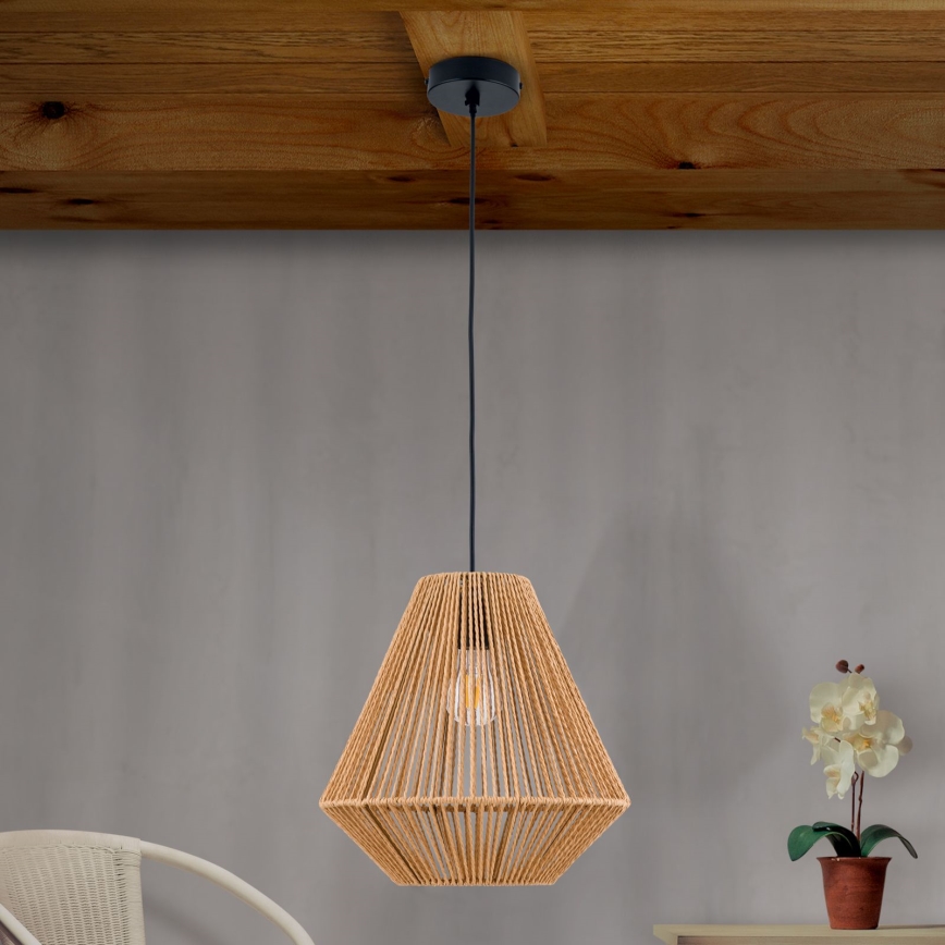 Κρεμαστό φωτιστικό οροφής JUNGLE 1xE27/40W/230V διάμετρος 31 cm hemp
