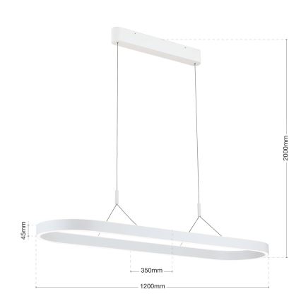 Κρεμαστό φωτιστικό CARRARA LED/80W/230V 2700/3000/4000K λευκό