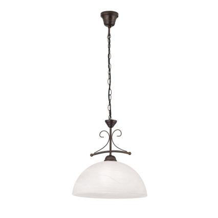 Κρεμαστό φωτιστικό με αλυσίδα RULA 1xE27/40W/230V διάμ. 35 cm λευκό/μπρονζέ