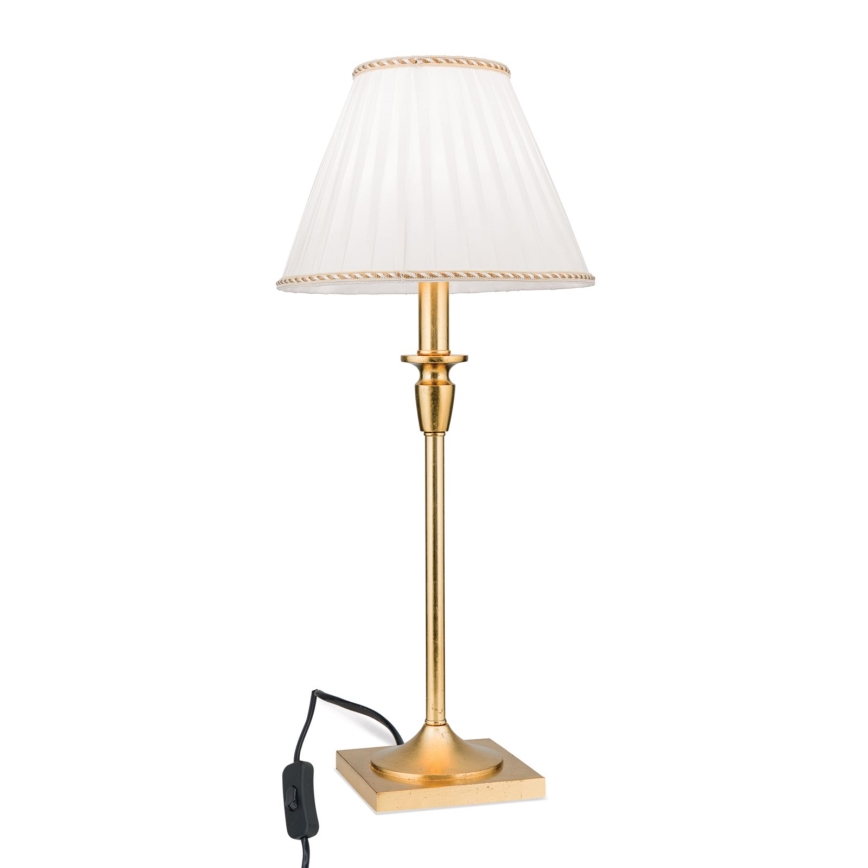 Eπιτραπέζιο φωτιστικό FONSA 1xE27/60W/230V 61 cm λευκό/χρυσό