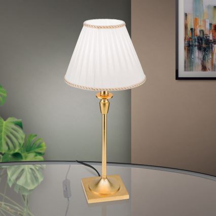 Eπιτραπέζιο φωτιστικό FONSA 1xE27/60W/230V 61 cm λευκό/χρυσό