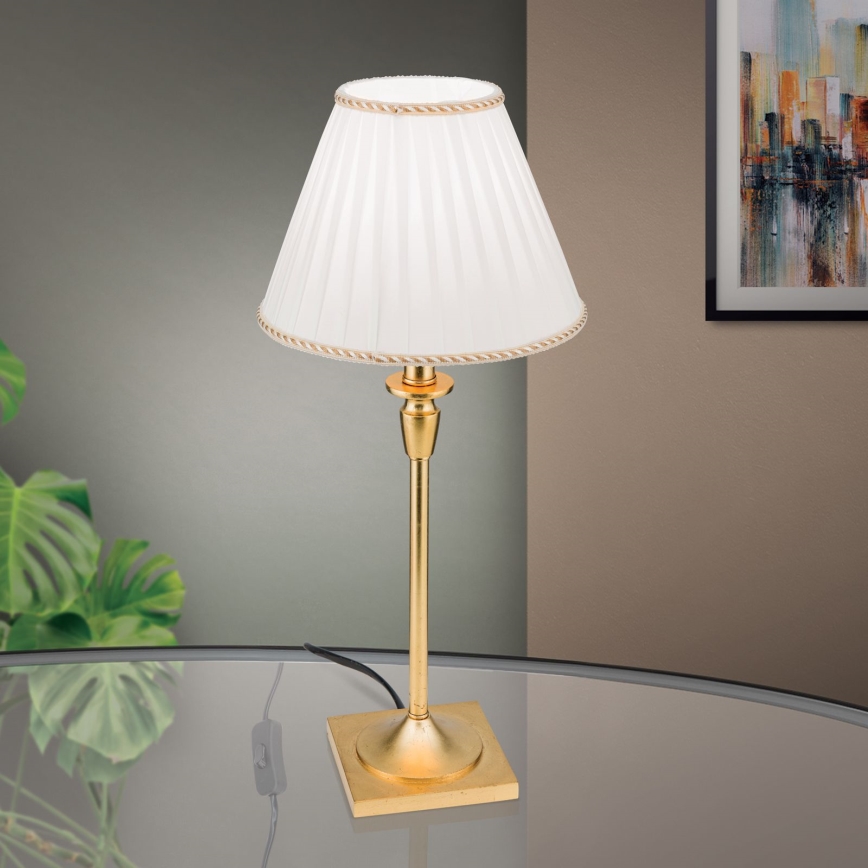 Eπιτραπέζιο φωτιστικό FONSA 1xE27/60W/230V 61 cm λευκό/χρυσό