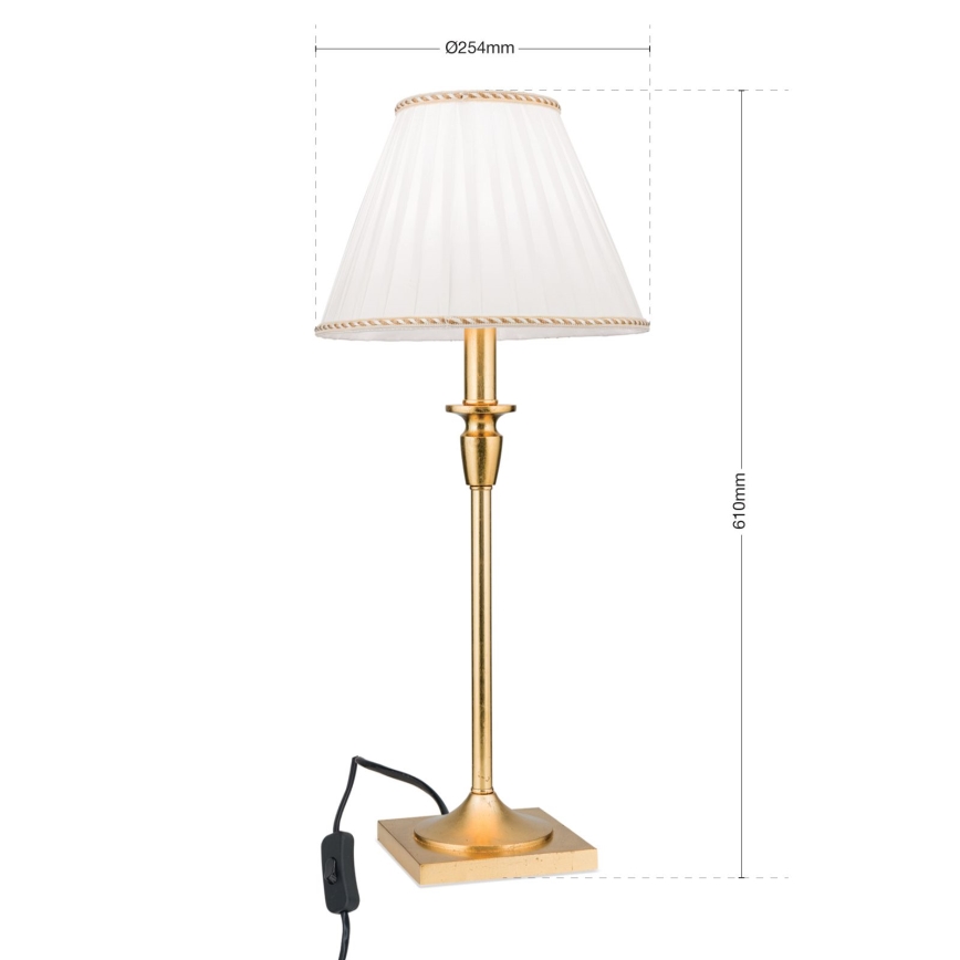 Eπιτραπέζιο φωτιστικό FONSA 1xE27/60W/230V 61 cm λευκό/χρυσό