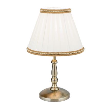 Eπιτραπέζιο φωτιστικό TONIA 1xE27/60W/230V διάμετρος 25 cm λευκό/μπρονζέ