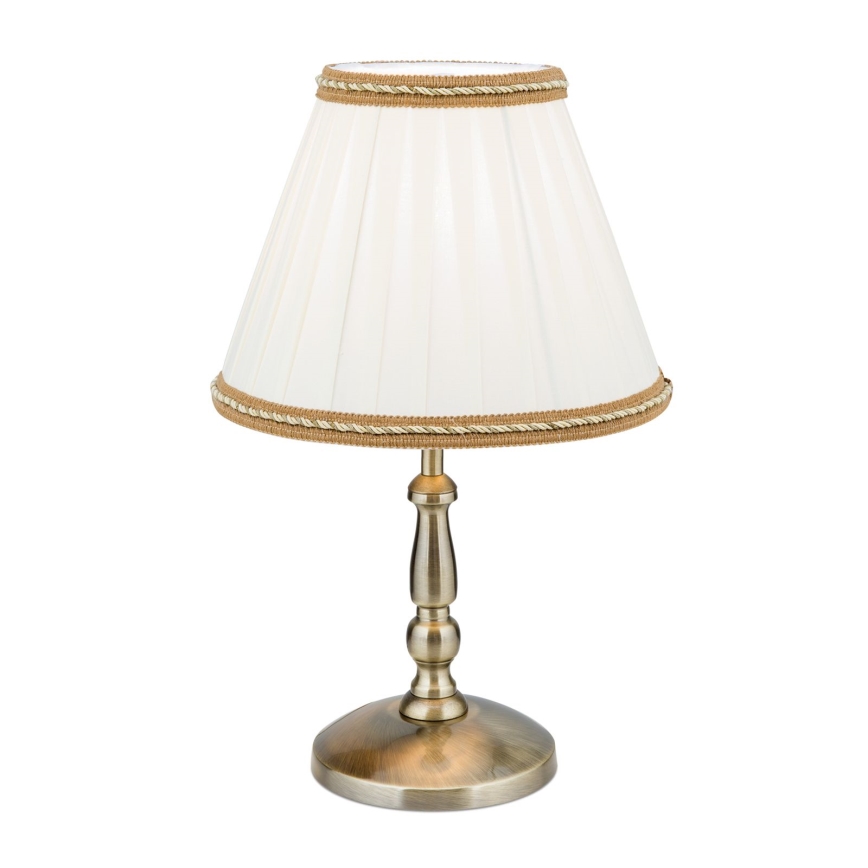 Eπιτραπέζιο φωτιστικό TONIA 1xE27/60W/230V διάμετρος 25 cm λευκό/μπρονζέ