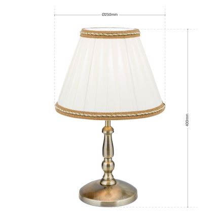 Eπιτραπέζιο φωτιστικό TONIA 1xE27/60W/230V διάμετρος 25 cm λευκό/μπρονζέ
