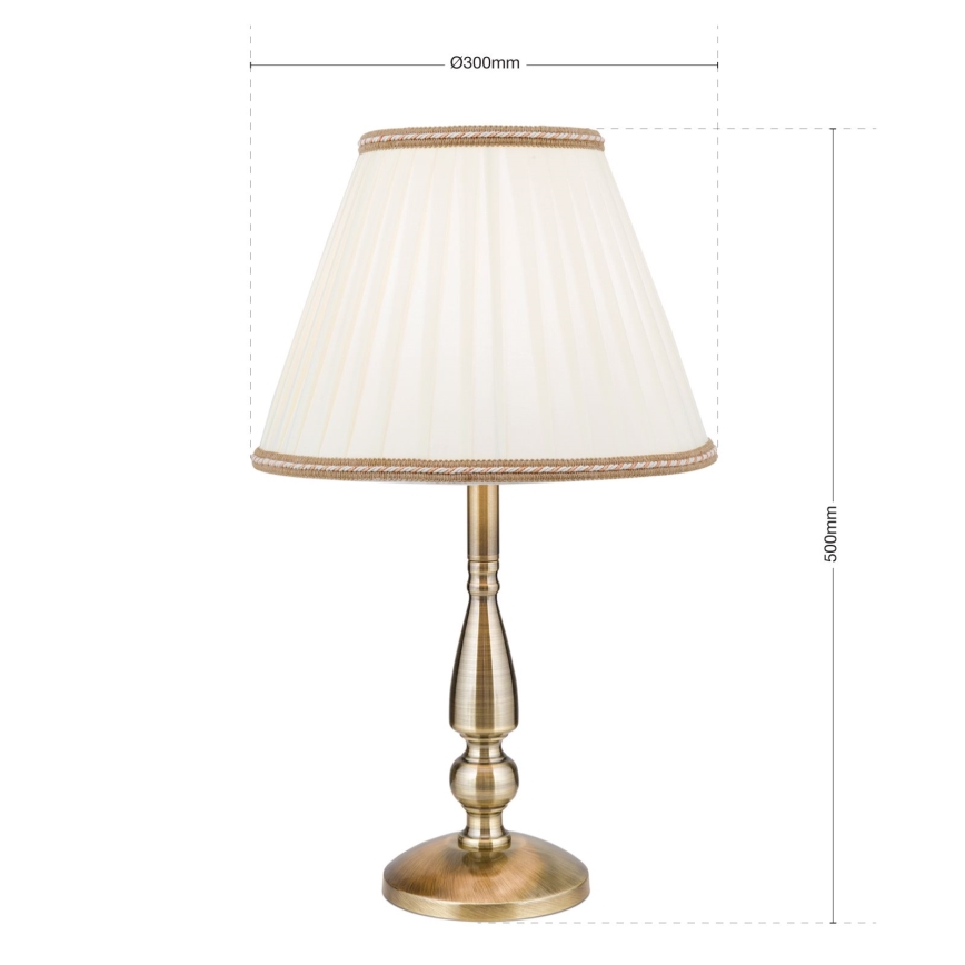 Eπιτραπέζιο φωτιστικό TONIA 1xE27/60W/230V διάμετρος 30 cm λευκό/μπρονζέ