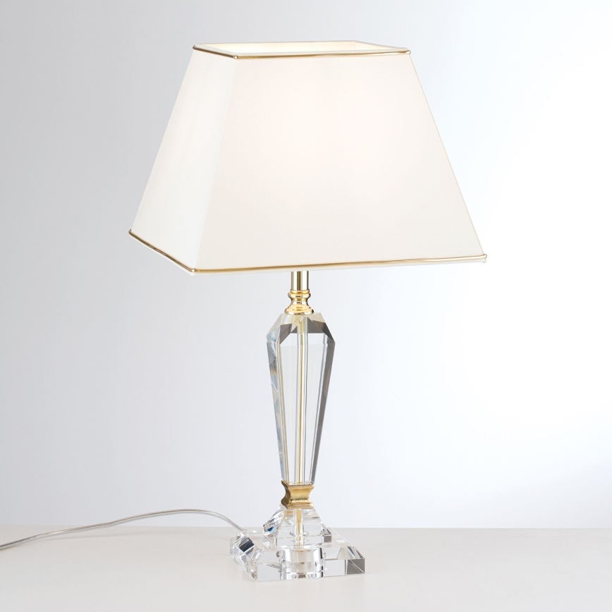 Επιτραπέζια κρυστάλλινη λάμπα VERONIQUE 1xE27/60W/230V κρεμ/χρυσό