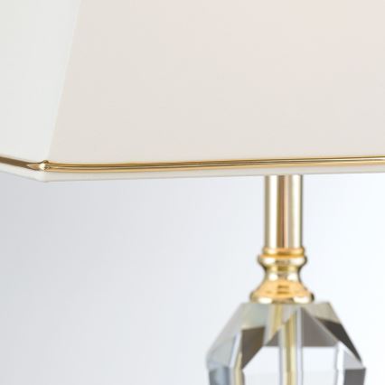 Επιτραπέζια κρυστάλλινη λάμπα VERONIQUE 1xE27/60W/230V κρεμ/χρυσό