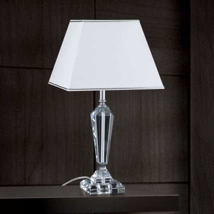 Επιτραπέζια κρυστάλλινη λάμπα VERONIQUE 1xE27/60W/230V λευκό/διαφανής
