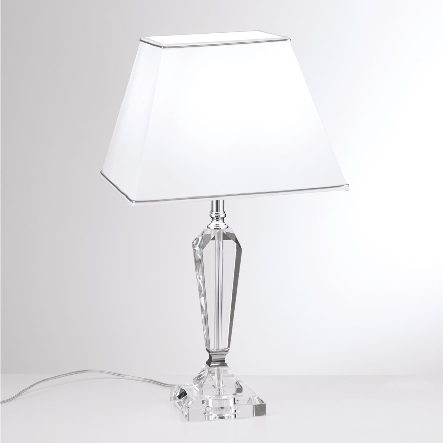 Επιτραπέζια κρυστάλλινη λάμπα VERONIQUE 1xE27/60W/230V λευκό/χρώμιο