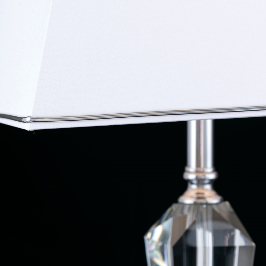 Επιτραπέζια κρυστάλλινη λάμπα VERONIQUE 1xE27/60W/230V λευκό/χρώμιο