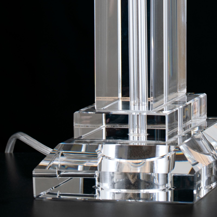 Επιτραπέζια κρυστάλλινη λάμπα VERONIQUE 1xE27/60W/230V λευκό/διαφανής