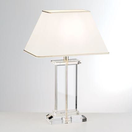 Επιτραπέζια κρυστάλλινη λάμπα VERONIQUE 1xE27/60W/230V κρεμ/διαφανής