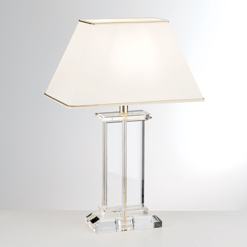 Επιτραπέζια κρυστάλλινη λάμπα VERONIQUE 1xE27/60W/230V κρεμ/διαφανής