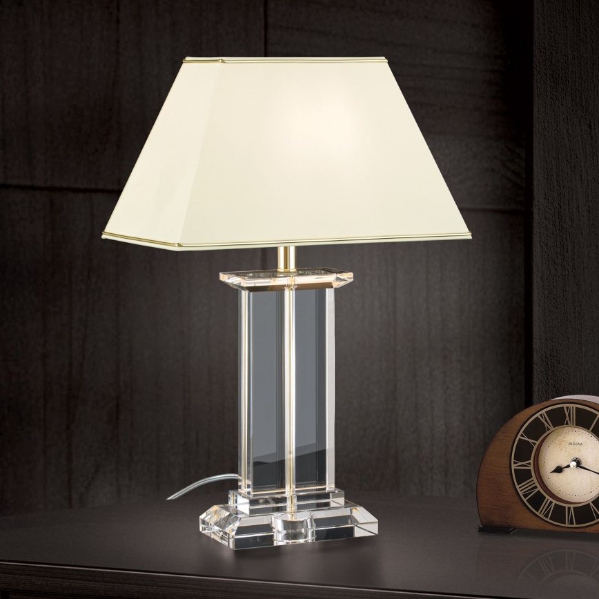 Επιτραπέζια κρυστάλλινη λάμπα VERONIQUE 1xE27/60W/230V κρεμ/διαφανής